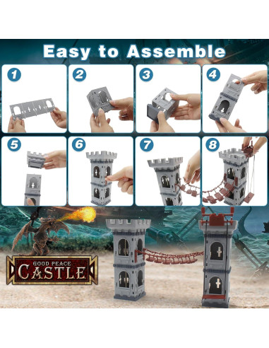 Set Juguete Castillo Medieval Mostop con Soldados y Dragones