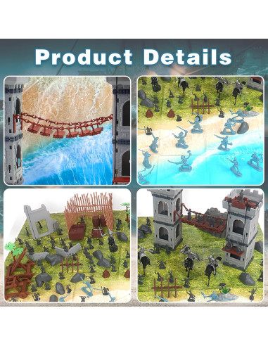 Set Juguete Castillo Medieval Mostop con Soldados y Dragones
