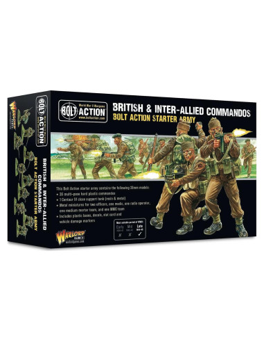 Ejército Inicial Comandos Británicos Warlord 28mm Sin Pintar