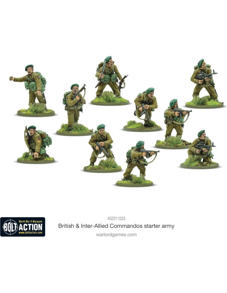 Ejército Inicial Comandos Británicos Warlord 28mm Sin Pintar Ejército Inicial Comandos Británicos Warlord 28mm Sin Pintar
