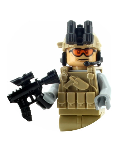 Minifigura Soldado Ejército Tan Battle Brick 4,06 cm