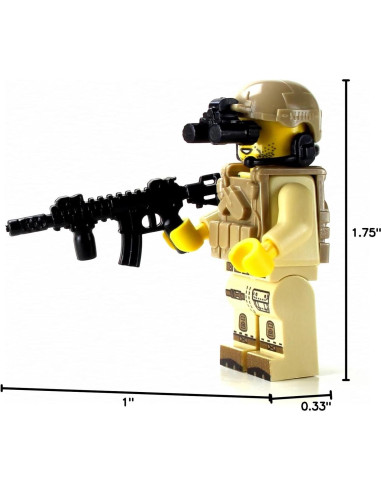 Minifigura Soldado Ejército Tan Battle Brick 4,06 cm