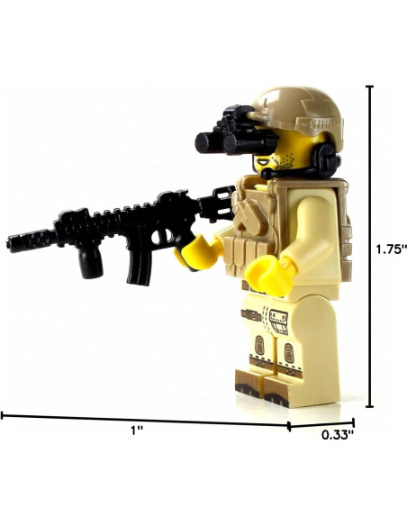 Minifigura Soldado Ejército Tan Battle Brick 4,06 cm Minifigura Soldado Ejército Tan Battle Brick 4,06 cm