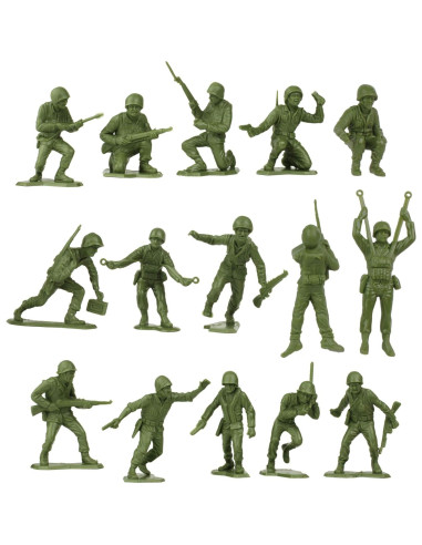 Figuras de Soldados de Plástico BMC 38pc WW2 Verde y Tan