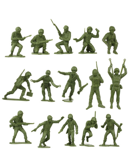 Figuras de Soldados de Plástico BMC 38pc WW2 Verde y Tan Figuras de Soldados de Plástico BMC 38pc WW2 Verde y Tan
