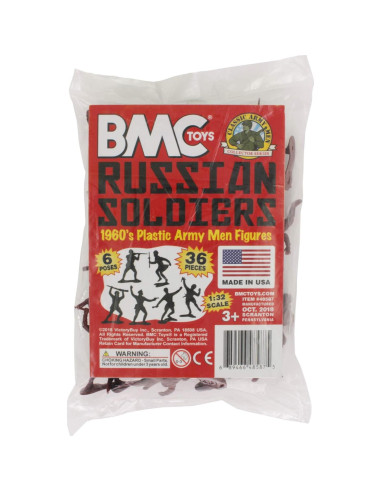 Figuras de Soldados de Plástico BMC Ruso 36pc WW2 5,72cm