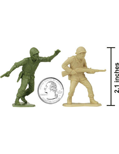 Figuras de Soldados de Plástico BMC 38pc WW2 Verde y Tan