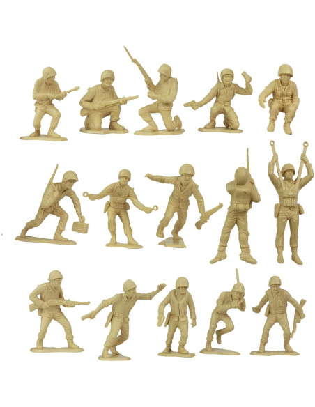Figuras de Soldados de Plástico BMC 38pc WW2 Verde y Tan Figuras de Soldados de Plástico BMC 38pc WW2 Verde y Tan