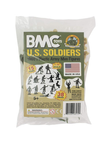 Figuras de Soldados de Plástico BMC 38pc WW2 Verde y Tan