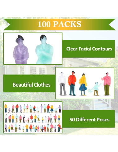 Figuras Miniatura de Personas Namalu 100 Pcs 1:150