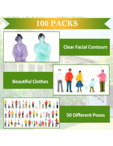 Figuras Miniatura de Personas Namalu 100 Pcs 1:150 Figuras Miniatura de Personas Namalu 100 Pcs 1:150