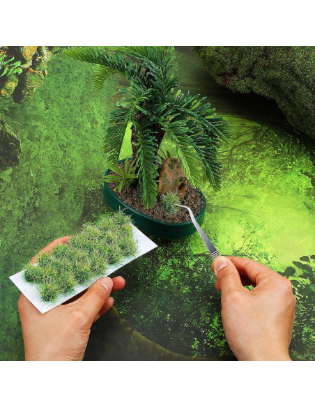 Hierba Estática Lusofie 20Pcs Verde Otoñal para Dioramas Hierba Estática Lusofie 20Pcs Verde Otoñal para Dioramas