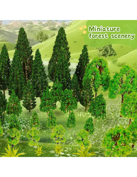 Mini Árboles de Diorama Warmtree 36 Piezas 3.8-16 cm Verde Mini Árboles de Diorama Warmtree 36 Piezas 3.8-16 cm Verde