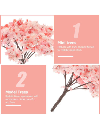 Happyyami 12pcs Árboles de Cerezo Rosa para Decoración