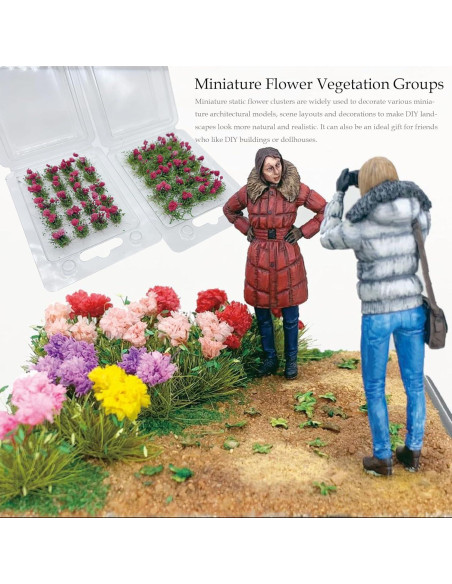 Grupo de Flores Miniatura Woohome 40 Piezas Jardín DIY Grupo de Flores Miniatura Woohome 40 Piezas Jardín DIY