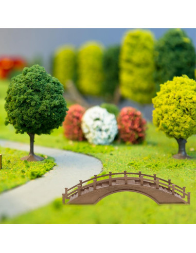 Figurita Puente Arco de Madera Miniatura LOGOFUN 21x6x6cm