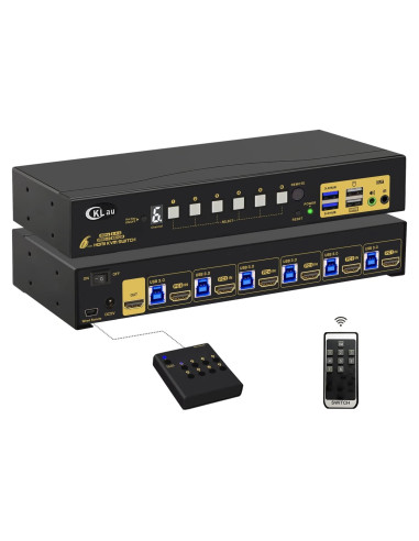 Interruptor KVM HDMI 6 Puertos CKLau 4K 60Hz USB 3.0