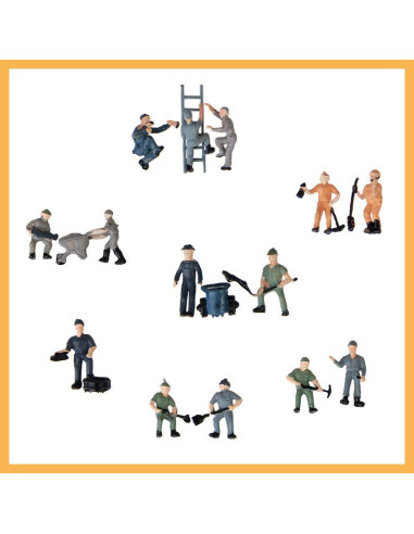 Acxico 25pcs Miniaturas Trabajadores Ferrocarril Escala HO 1:87