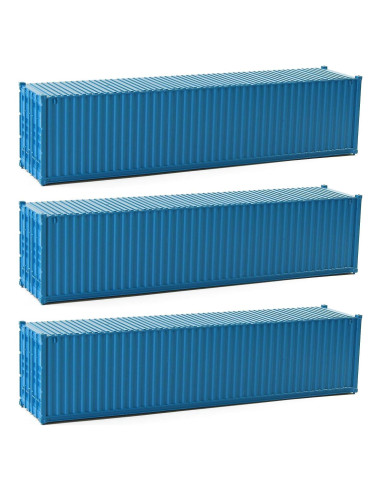 3 Contenedores de Escala HO 1:87 Azul Claro EVEMODEL