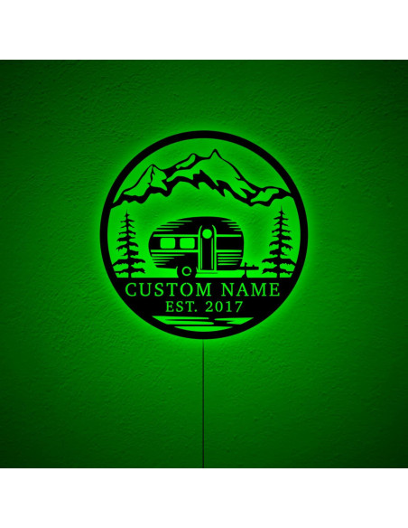 Cartel Personalizado LED SAFESYZ 5ta Rueda Camping 16 Colores Cartel Personalizado LED SAFESYZ 5ta Rueda Camping 16 Colores