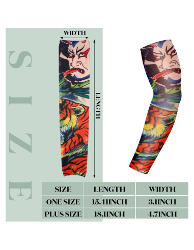 Geyoga 12 Mangas Tatuaje Talla Grande Protección UV