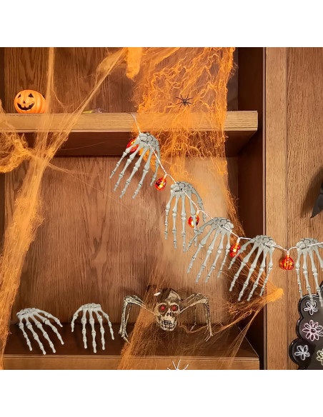 Manos Esqueléticas de Halloween XONOR 10 Pares 15,24 cm Manos Esqueléticas de Halloween XONOR 10 Pares 15,24 cm