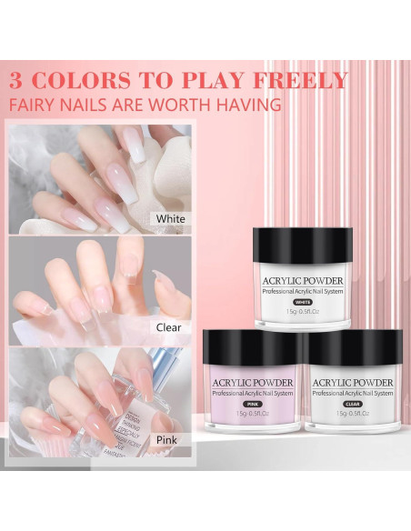 Kit de Uñas Acrílicas DE con Mano de Práctica y Accesorios Kit de Uñas Acrílicas DE con Mano de Práctica y Accesorios