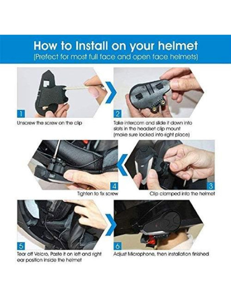 Intercomunicador Bluetooth QSPORTPEAK BT-S3 para Motocicleta Intercomunicador Bluetooth QSPORTPEAK BT-S3 para Motocicleta