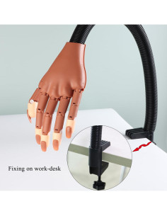 Mano de práctica ajustable Sotong con 200 tips para uñas 2
