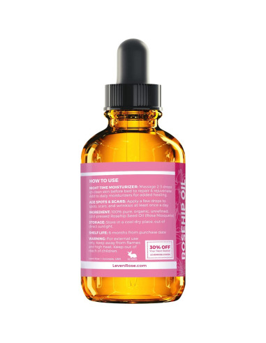 Aceite de Semilla de Rosa Mosqueta Leven Rose 30 ml - Hidratante Facial