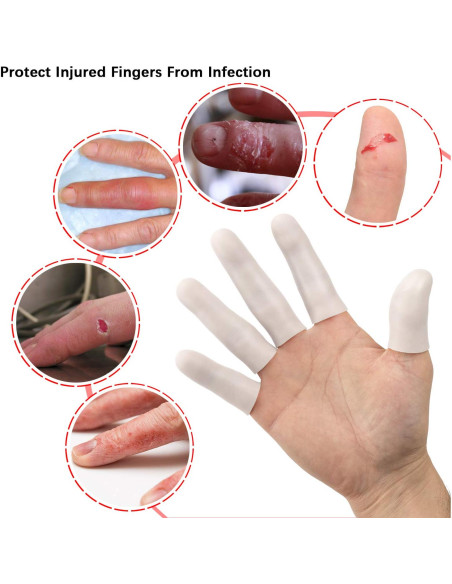 Guantes Protectores de Dedos ANCIRS Gel - 20 Piezas Blancas Guantes Protectores de Dedos ANCIRS Gel - 20 Piezas Blancas