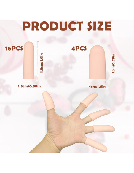 20 Fundas de Gel para Dedos HINGTAI Protección Heridas 20 Fundas de Gel para Dedos HINGTAI Protección Heridas
