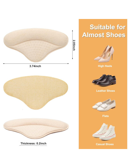 4 Pares Almohadillas Talón MUKIFINE Suaves para Zapatos 4 Pares Almohadillas Talón MUKIFINE Suaves para Zapatos