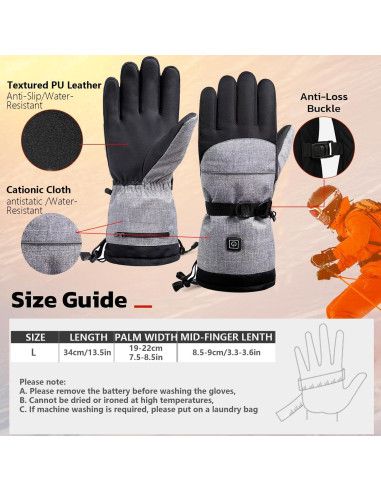 Guantes Calentados EITVLAGE Recargables Táctiles Impermeables