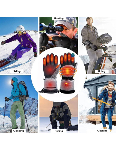 Guantes Calentados EITVLAGE Recargables Táctiles Impermeables Guantes Calentados EITVLAGE Recargables Táctiles Impermeables