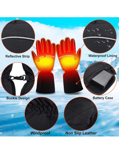 Guantes Calentados Magnolia 4.5V Unisex para Clima Frío
