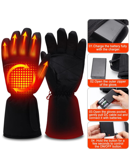 Guantes Calentados Magnolia 4.5V Unisex para Clima Frío Guantes Calentados Magnolia 4.5V Unisex para Clima Frío