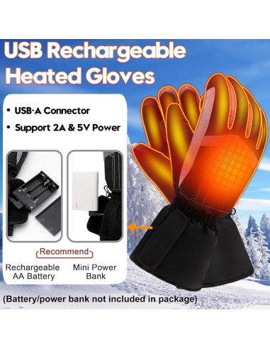 Guantes Calentados USB SVPRO Impermeables Táctiles Unisex