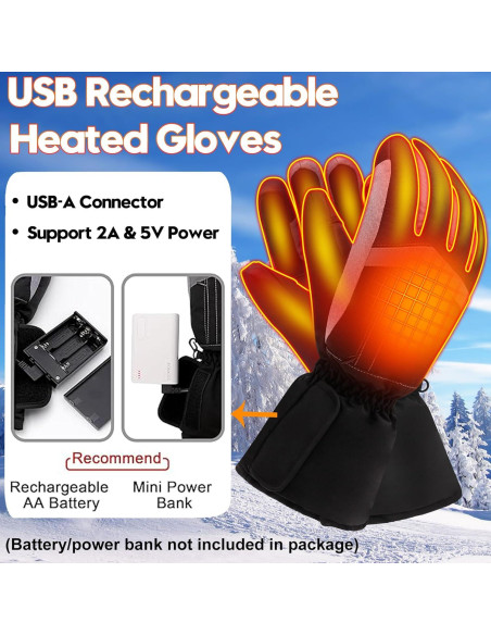 Guantes Calentados USB SVPRO Impermeables Táctiles Unisex Guantes Calentados USB SVPRO Impermeables Táctiles Unisex