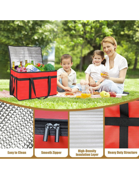 Bolsa Aislada PEASUG para Entrega de Comida 58 cm Roja Bolsa Aislada PEASUG para Entrega de Comida 58 cm Roja