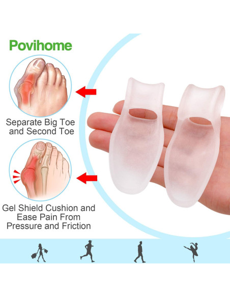 Almohadillas para Juanetes Povihome - 8 Paquetes de Gel Almohadillas para Juanetes Povihome - 8 Paquetes de Gel