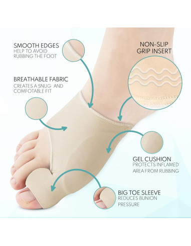 Corrector de Juanetes Beaut con Almohadillas de Gel y Separador
