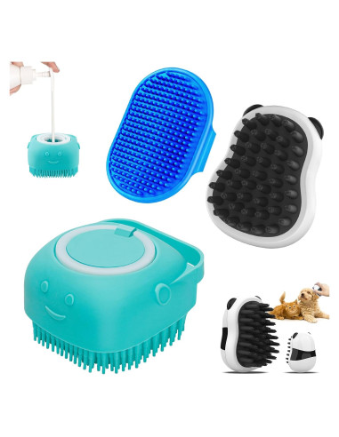 Comotech Cepillo de Aseo 3 en 1 para Perros y Gatos Azul