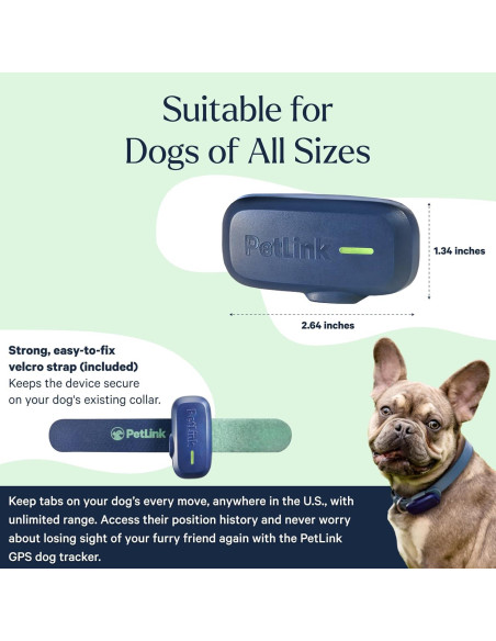 Rastreador GPS para perros PetLink - Impermeable y en tiempo real Rastreador GPS para perros PetLink - Impermeable y en tiempo real