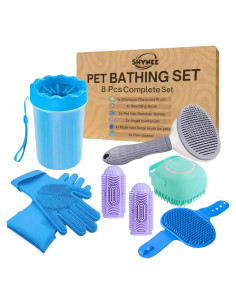 Kit de Aseo para Perros 8 Piezas SHYNEE - Cepillo y Guantes