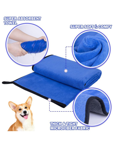 Toallas para Perros MICOOYO 3PCS Absorbentes Grandes