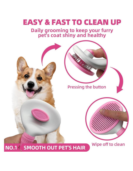 Kit de Aseo para Mascotas KUEIOX - Cepillos y Toalla Rosa Kit de Aseo para Mascotas KUEIOX - Cepillos y Toalla Rosa