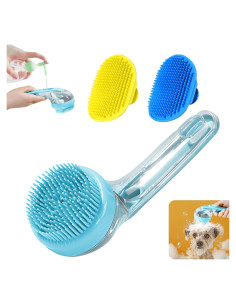 Juego de 3 cepillos de baño para perros Peehss - Azul