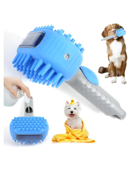 Cepillo de baño 2 en 1 Beelike para perros y gatos azul Cepillo de baño 2 en 1 Beelike para perros y gatos azul