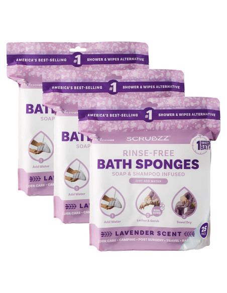 Toallitas de Baño Desechables Scrubzz Lavanda 75 Unidades Toallitas de Baño Desechables Scrubzz Lavanda 75 Unidades